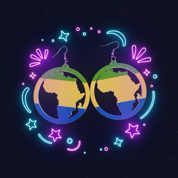 Vibrant Earth-Inspired African Dangle Earrings – Boho Statement Jewelry - Picture 2 of 6